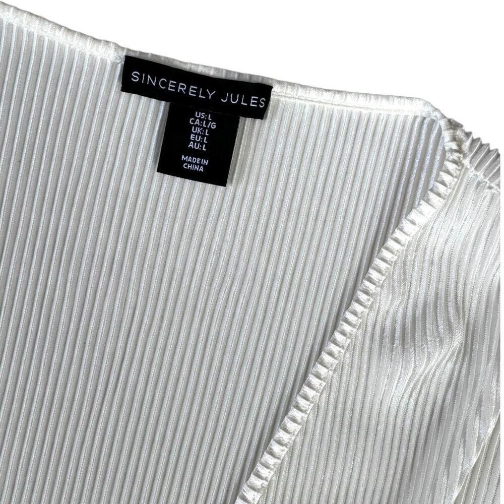 Sincerely Jules White Cropped Long Sleeve Top - Size Large - Picture 3 of 4